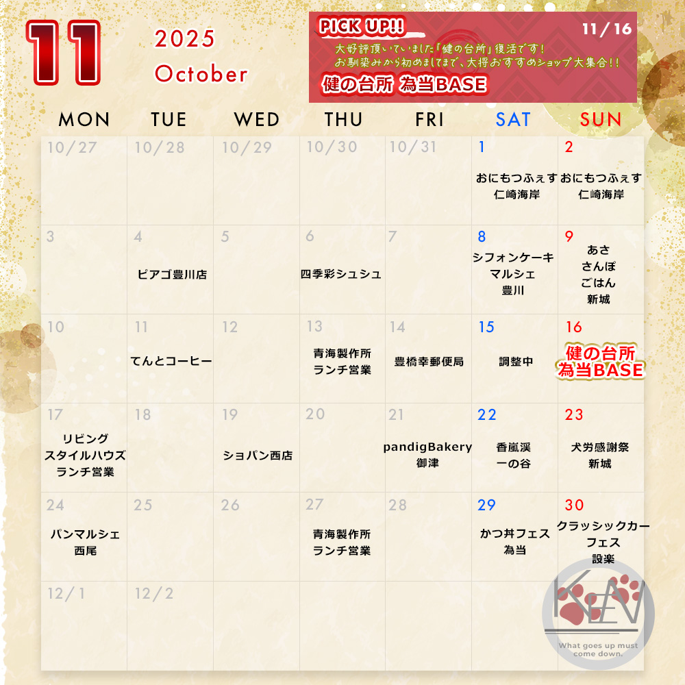 11月スケジュール